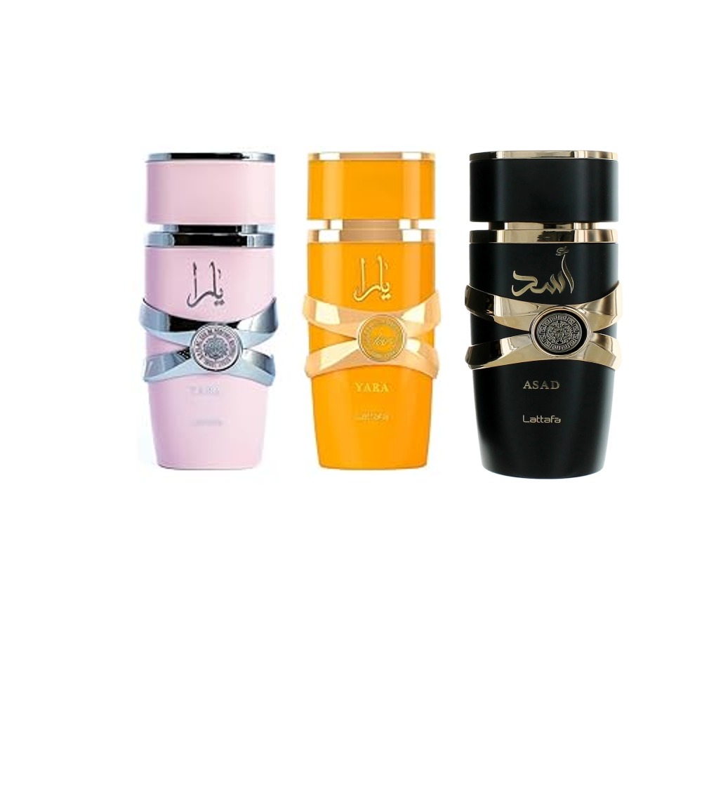 Lattafa EDP 3 Pcs Gift Set (Yara,Yara Tous, Asad)For Unisex